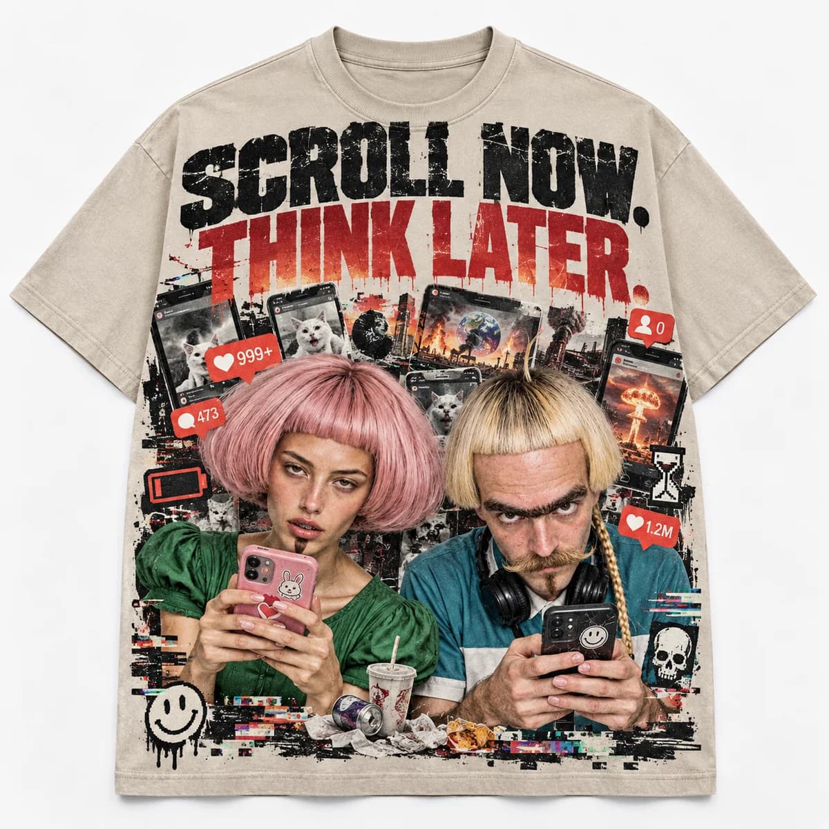SCROLL NOW. THINK LATER. supplied front mockup