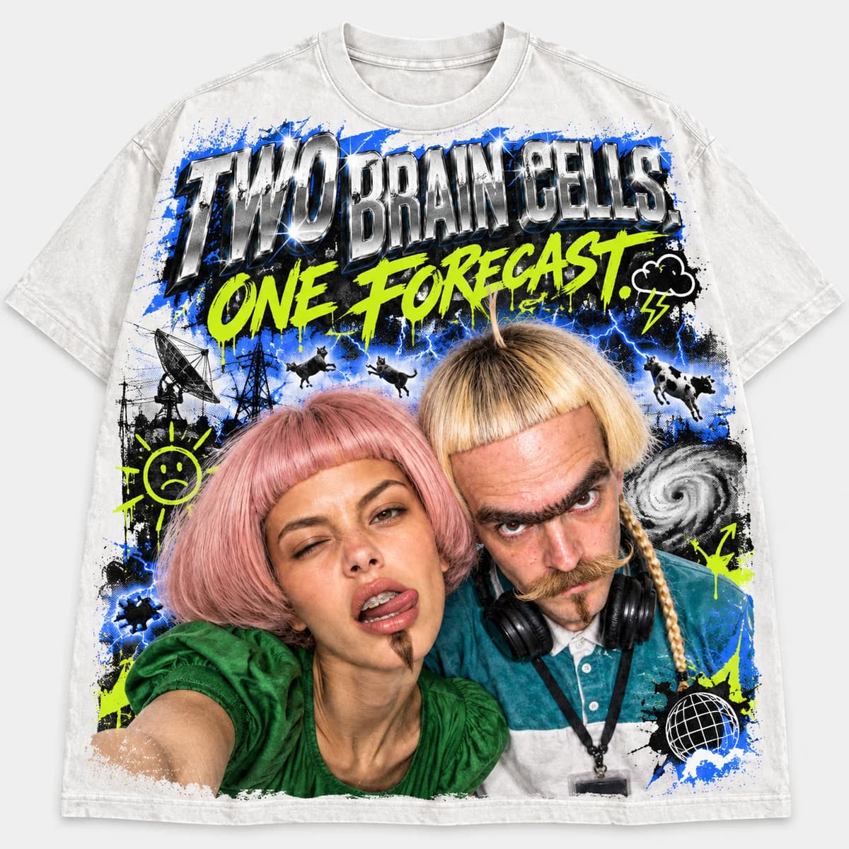 TWO BRAIN CELLS supplied front mockup